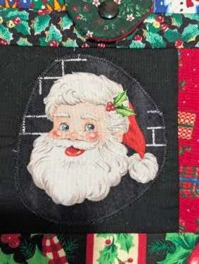 Handmade Book Sleeves with Zipper Pocket is Essential |Santa with Holly | Red, Green, Black and Gold | Small & Large Sizes