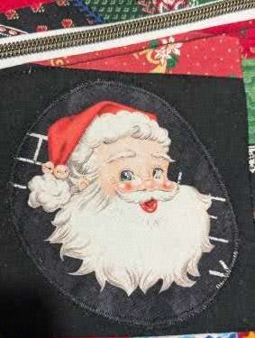 Handmade Book Sleeves with Zipper Pocket is Essential |Santa with 2 Bells | Red, Green, Black and Gold | Small & Large Sizes