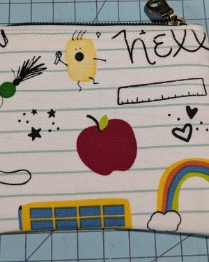 Back to School Quilted Pencil Case/Glasses Handmade