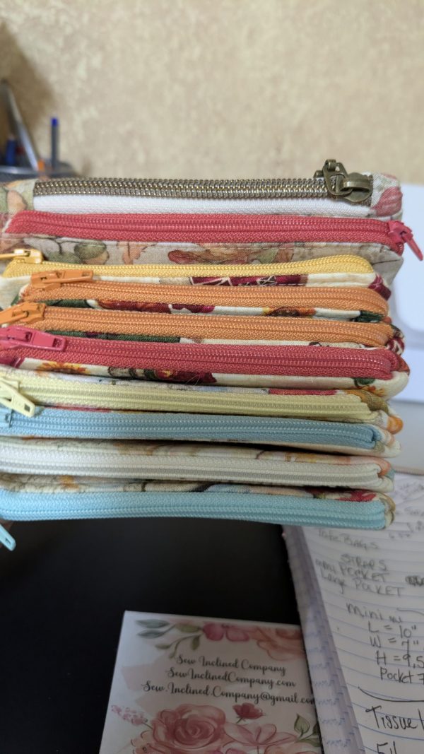 Handmade Autumn/Fall Keychain Wallet — Mini Fabric Zipper Pouch 100% Cotton Pocketbook, Tote Organizer, Coin & Card Holder - Image 7