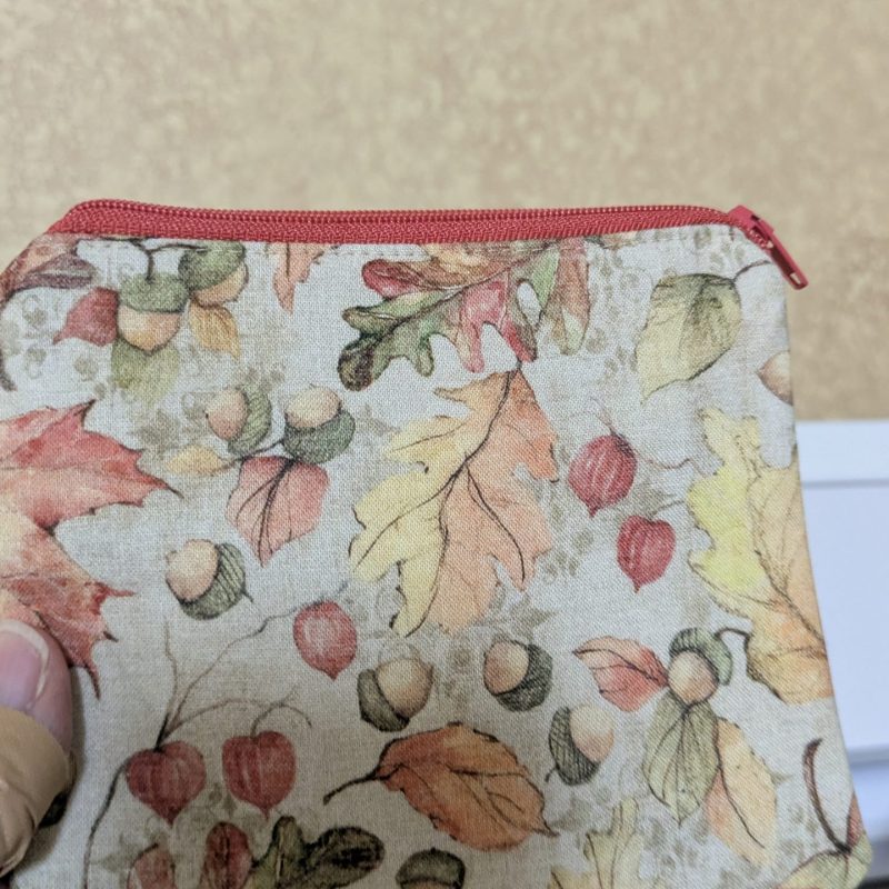 Handmade Autumn/Fall Keychain Wallet — Mini Fabric Zipper Pouch  100% Cotton Pocketbook, Tote Organizer, Coin & Card Holder