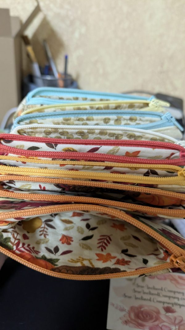 Handmade Autumn/Fall Keychain Wallet — Mini Fabric Zipper Pouch 100% Cotton Pocketbook, Tote Organizer, Coin & Card Holder - Image 5
