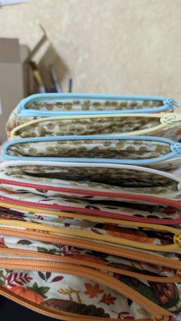 Handmade Autumn/Fall Keychain Wallet — Mini Fabric Zipper Pouch 100% Cotton Pocketbook, Tote Organizer, Coin & Card Holder - Image 6