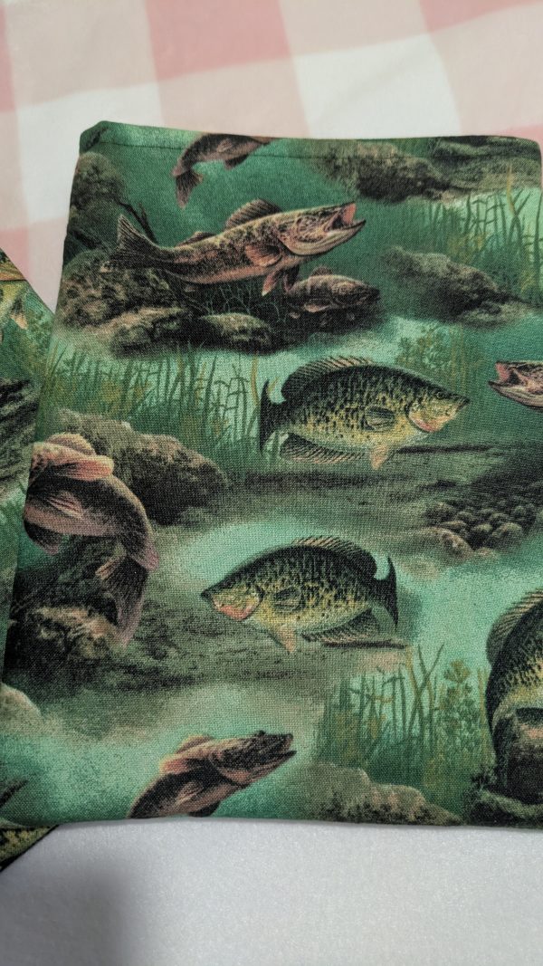 Masculine Reader Fishing Print Book & Kindle Sleeve | Padded Device Cover with Pocket | Free Domestic Shipping - Image 2