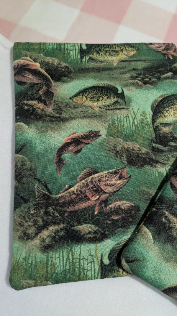 Masculine Reader Fishing Print Book & Kindle Sleeve | Padded Device Cover with Pocket | Free Domestic Shipping - Image 3