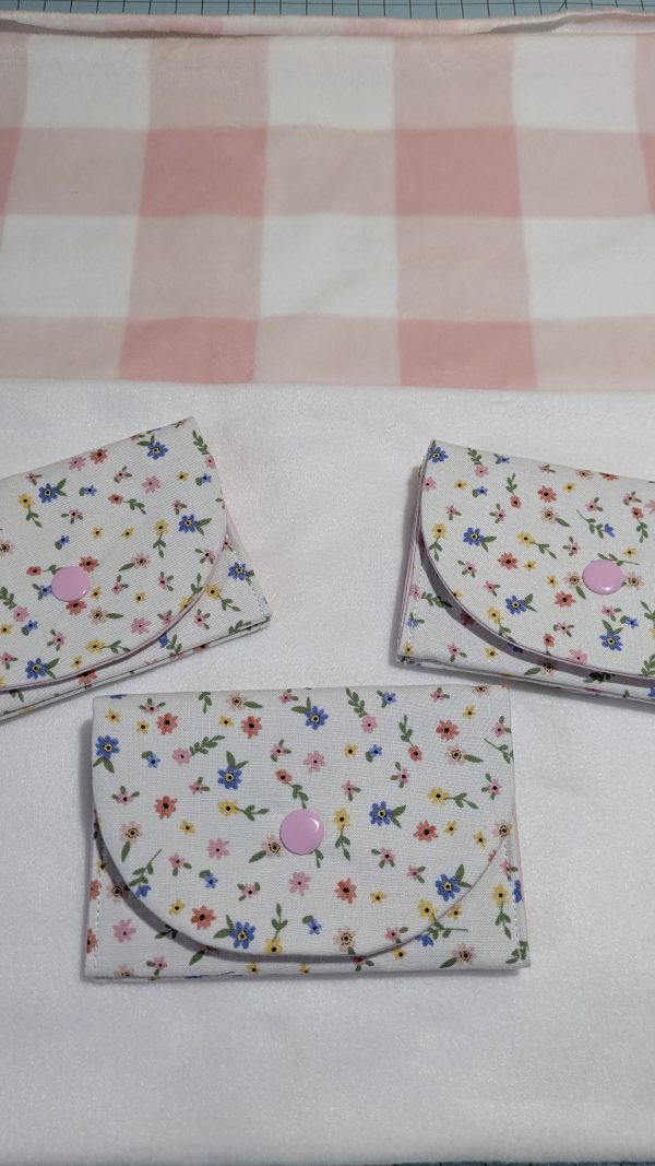 Pastel Floral on White Triple Pocket Wallet - Image 2