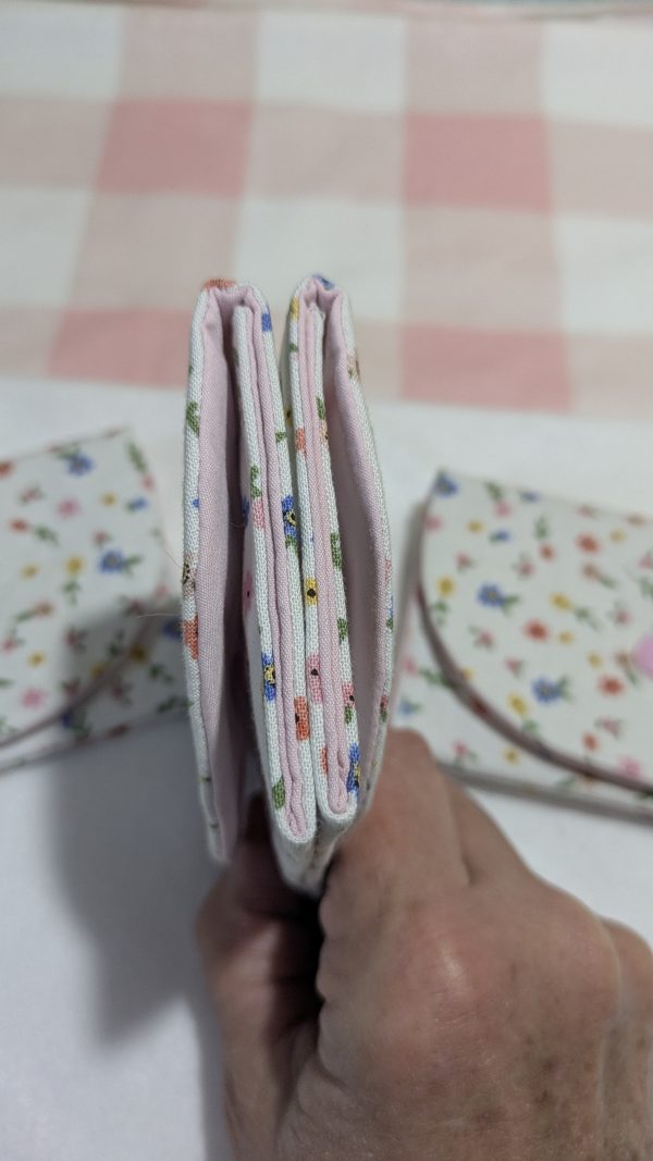 Pastel Floral on White Triple Pocket Wallet - Image 4