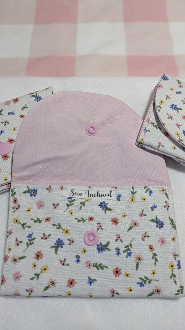 Pastel Floral on White Triple Pocket Wallet - Image 6
