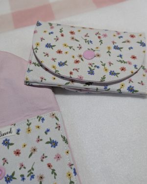 Pastel Floral on White Triple Pocket Wallet