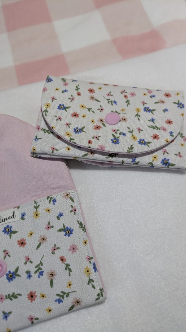 Pastel Floral on White Triple Pocket Wallet