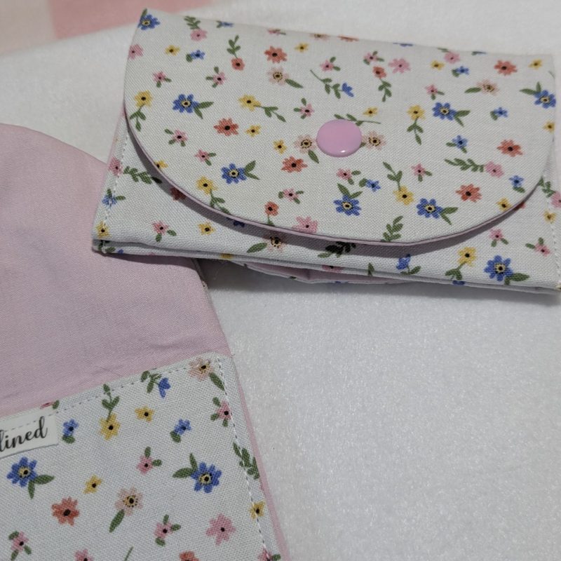 Pastel Floral on White Triple Pocket Wallet
