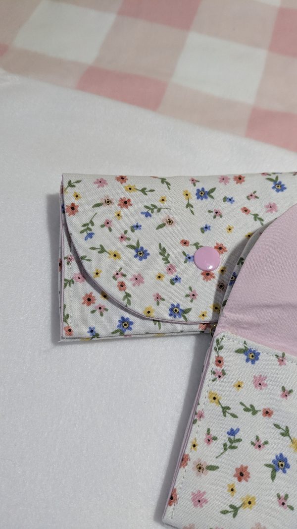 Pastel Floral on White Triple Pocket Wallet - Image 8