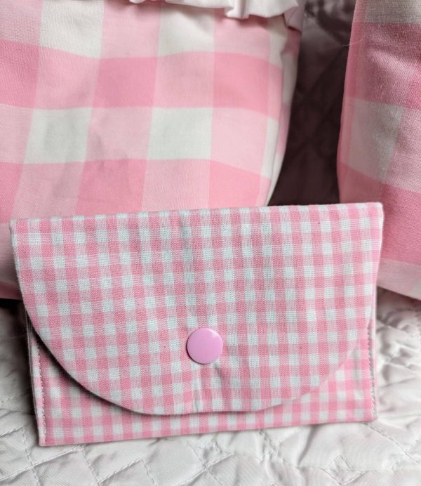 Adorable! Pink Gingham Triple Pocket Wallet - Image 2