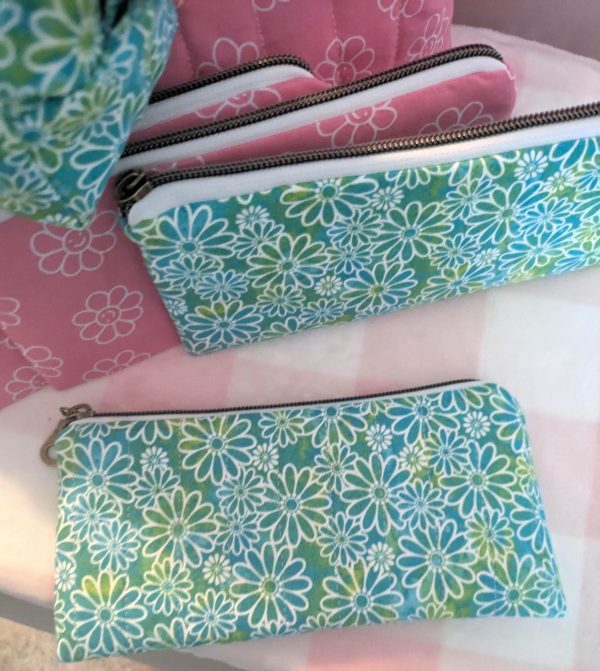 Cell Phone Case/Pencil Case Blue Green Flower Power - Image 6