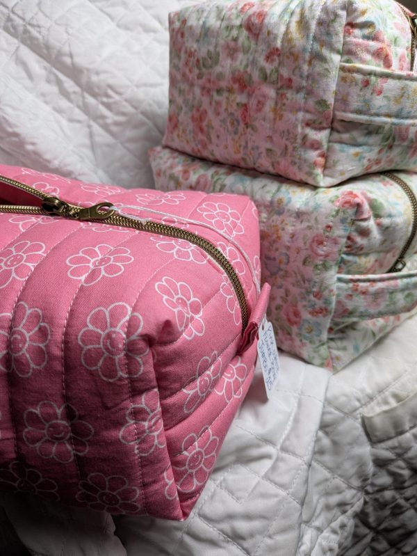Peachy Pink Flower Power Make up Bags - Image 5