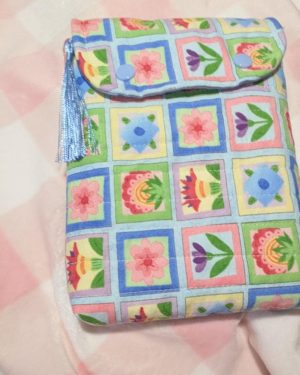 Bible Cover and FREE mini for Rosary Botanical Quilted — Compact Handmade Sleeve