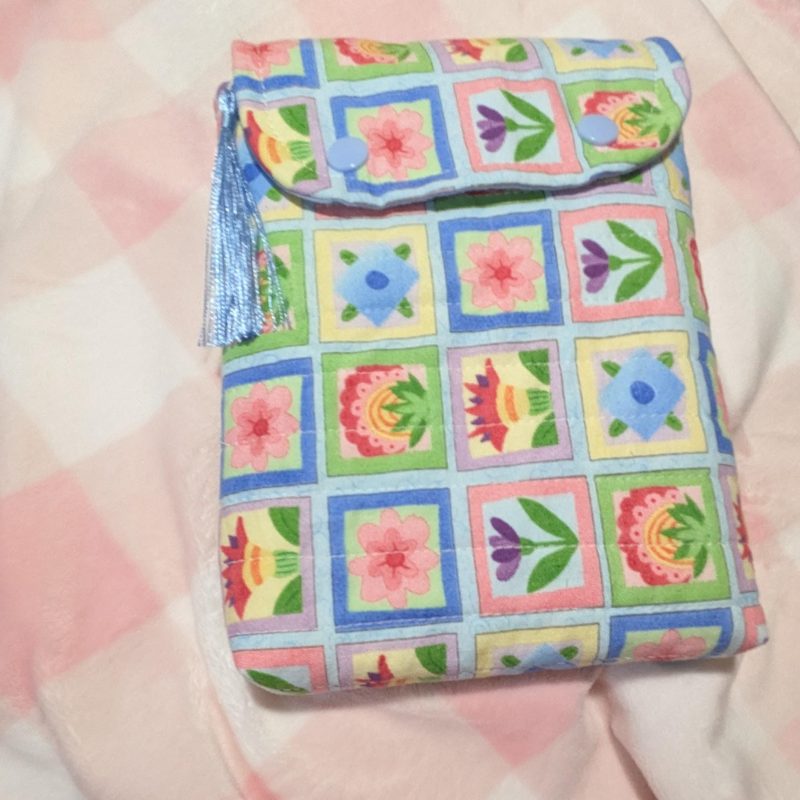 Bible Cover and FREE mini for Rosary Botanical Quilted — Compact Handmade Sleeve
