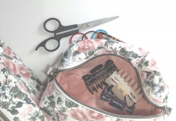 Vintage Rose Quilted Makeup Bag Handmade - Image 11