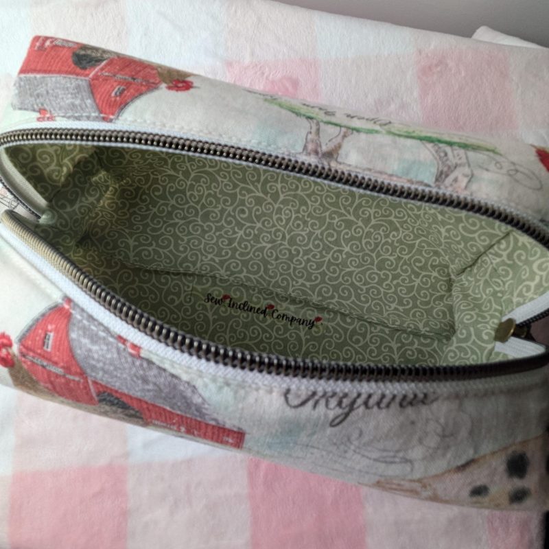 Country Farmhouse Quilted Makeup Bag Handmade