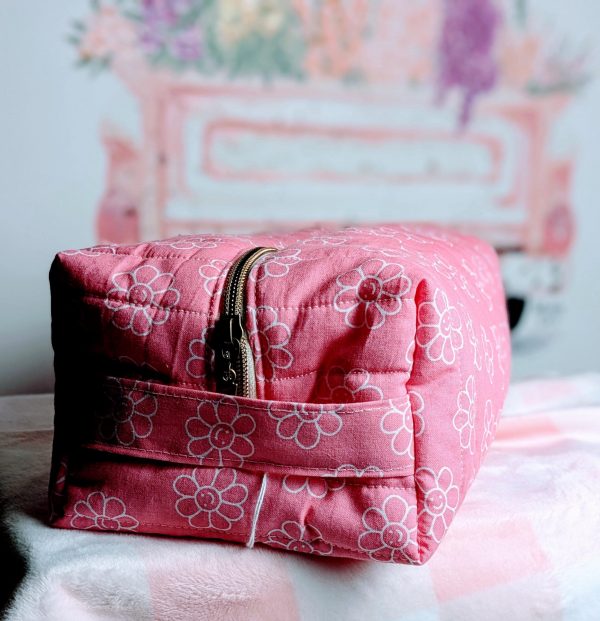 Peachy Pink Flower Power Make up Bags - Image 7