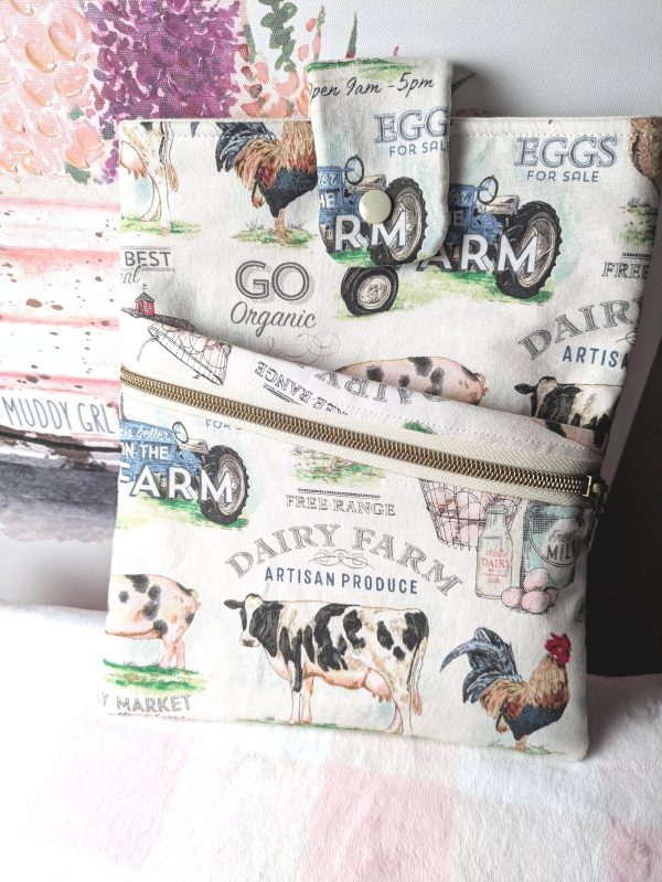 Book Sleeve Greatest of All Times! zipper pocket, snap closure, One open pocket with fast access
