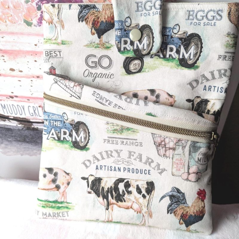 Book Sleeve Greatest of All Times! zipper pocket, snap closure, One open pocket with fast access