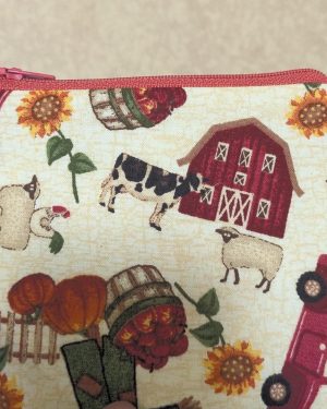 Handmade Keychain Wallet — Mini Fabric Zipper Pouch  100% Cotton Pocketbook, Tote Organizer, Coin & Card Holder