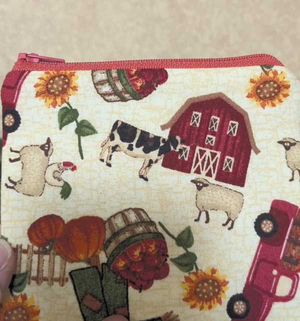 Handmade Keychain Wallet — Mini Fabric Zipper Pouch  100% Cotton Pocketbook, Tote Organizer, Coin & Card Holder