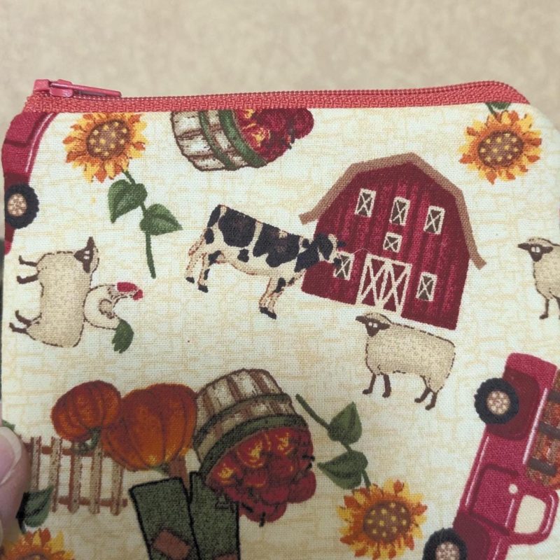 Handmade Keychain Wallet — Mini Fabric Zipper Pouch 100% Cotton Pocketbook, Tote Organizer, Coin & Card Holder