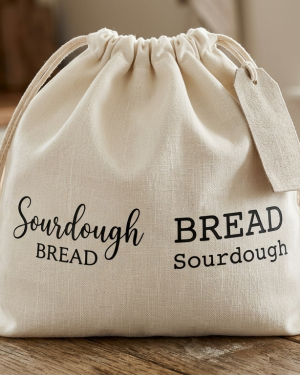 Ivory Linen Bread Bag | Sourdough Drawstring Bread Keeper